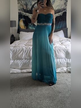 Xtraordinary Teal Blue Dress Top with Pink Logo Tag